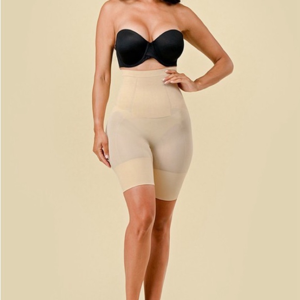 High-Waisted Nude Shapewear Shorts